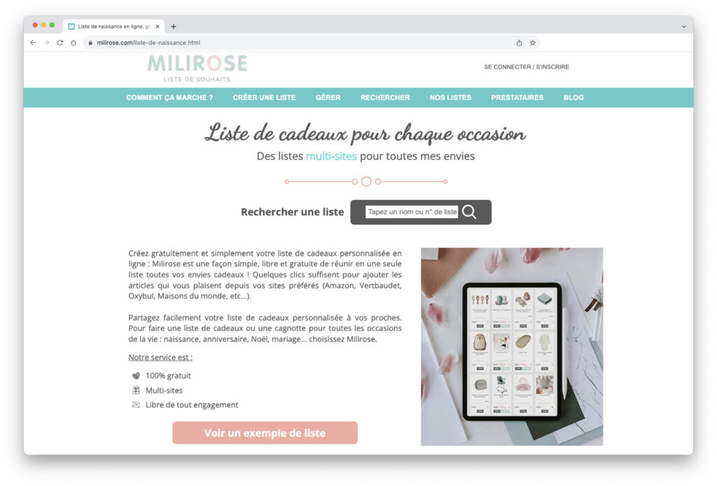 Liste de naissance